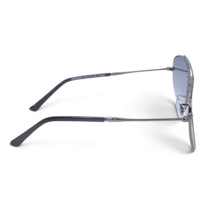 U&EYE The Darian classic aviator sunglasses in Silver / Blue-Gray Gradient — side view