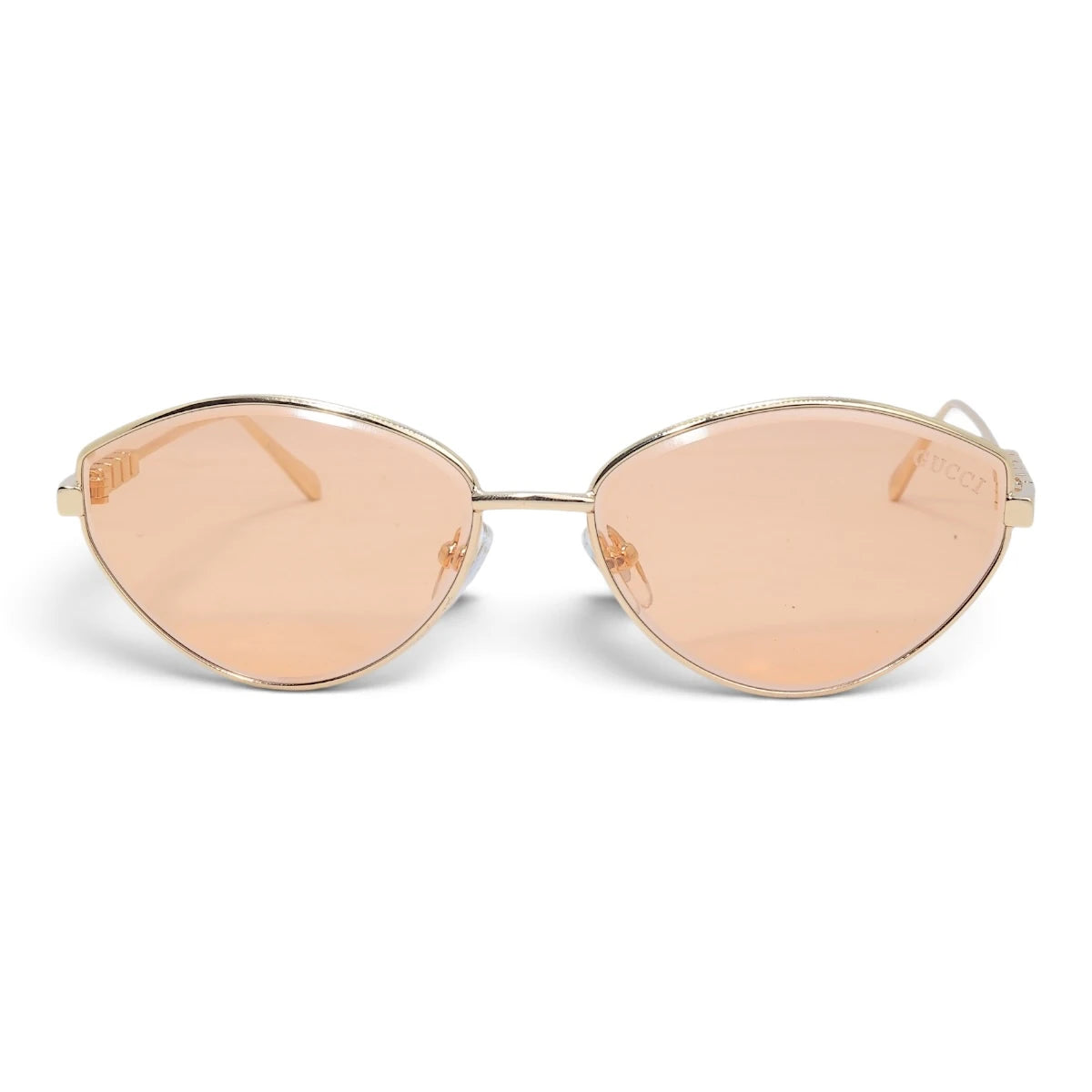 U&EYE The Elara soft cat-eye sunglasses in Gold / Peach Rose — front view