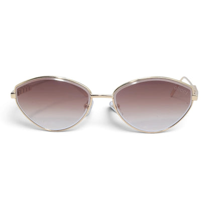 U&EYE The Elara soft cat-eye sunglasses in Gold / Rose-Brown Gradient — front view