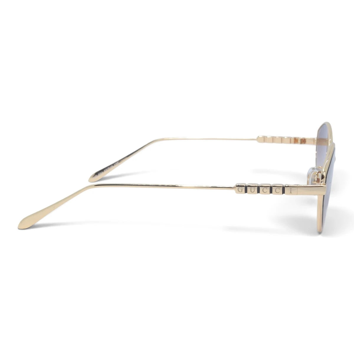 U&EYE The Elara soft cat-eye sunglasses in Gold / Rose-Brown Gradient — side view