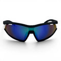 The ‘Glide’ Sport Shield Sunglasses | Black Blue Purple Mirror