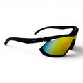 The ‘Glide’ Sport Shield Sunglasses | Black Red Yellow Mirror