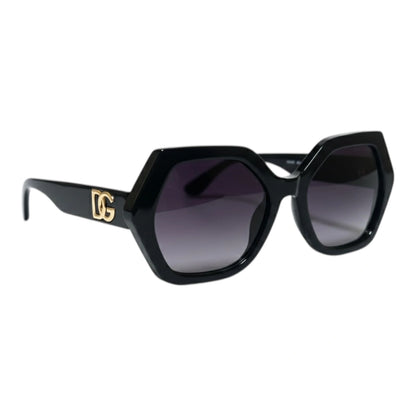 نظارات شمسية هندسية من طراز "آيكون" | أسود / أسود متدرج