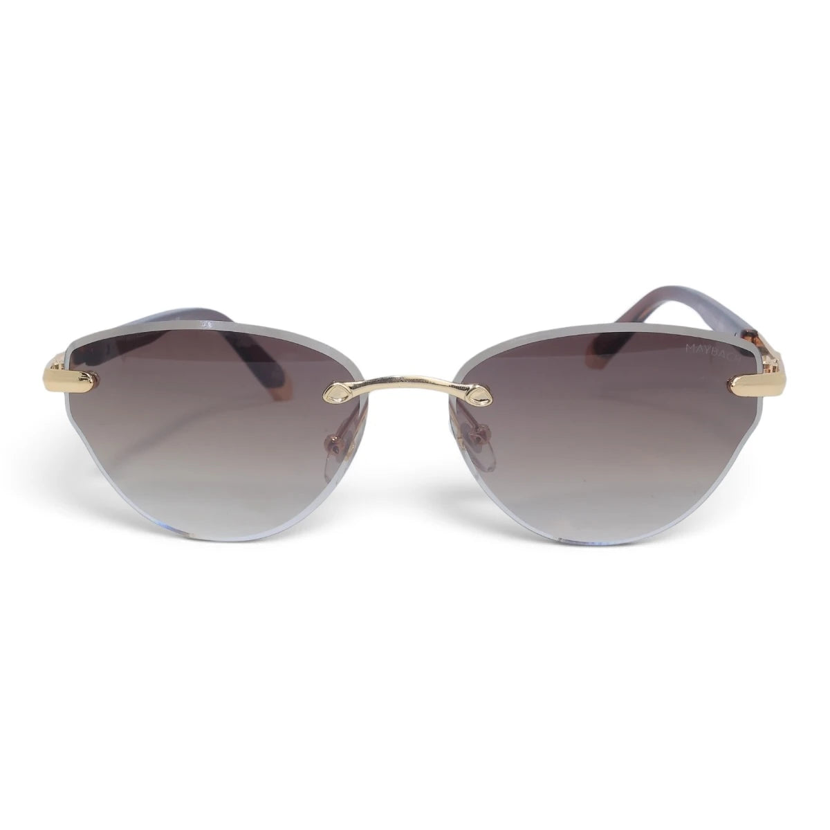 U&EYE The Ilyra rimless geometric sunglasses in Gold / Brown Gradient — front view
