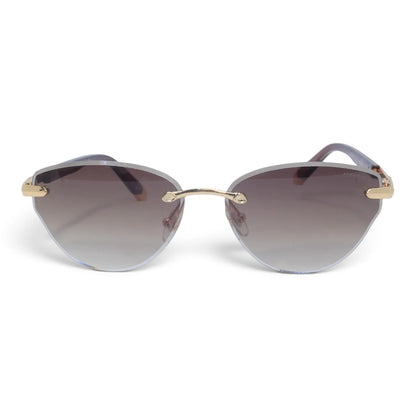 U&EYE The Ilyra rimless geometric sunglasses in Gold / Brown Gradient — front view