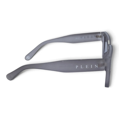 U&EYE The Kael chunky rectangle polarized sunglasses in Smoke Gray / Blue-Gray Gradient — side view