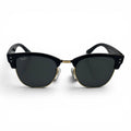 The ‘Kellan’ Browline Square Sunglasses | Black Dark Gray