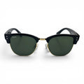 The ‘Kellan’ Browline Square Sunglasses | Black Green