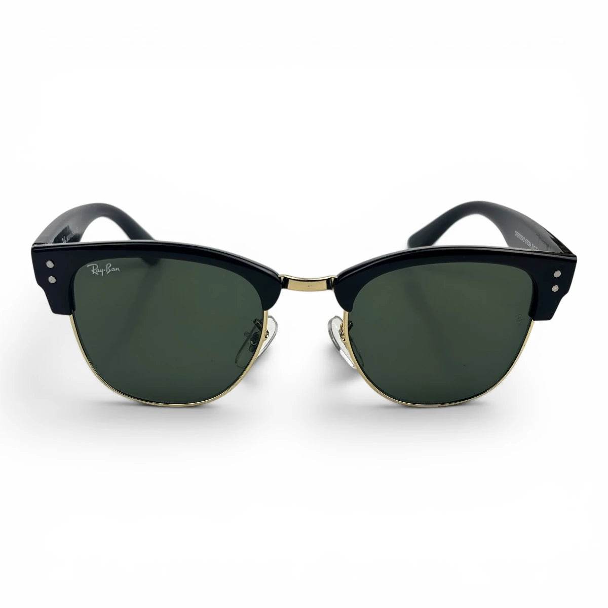 The Kellan Browline Square sunglasses in Black with Green lenses, angled three-quarter view
