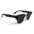 The ‘Kellan’ Browline Square Sunglasses | Black Green