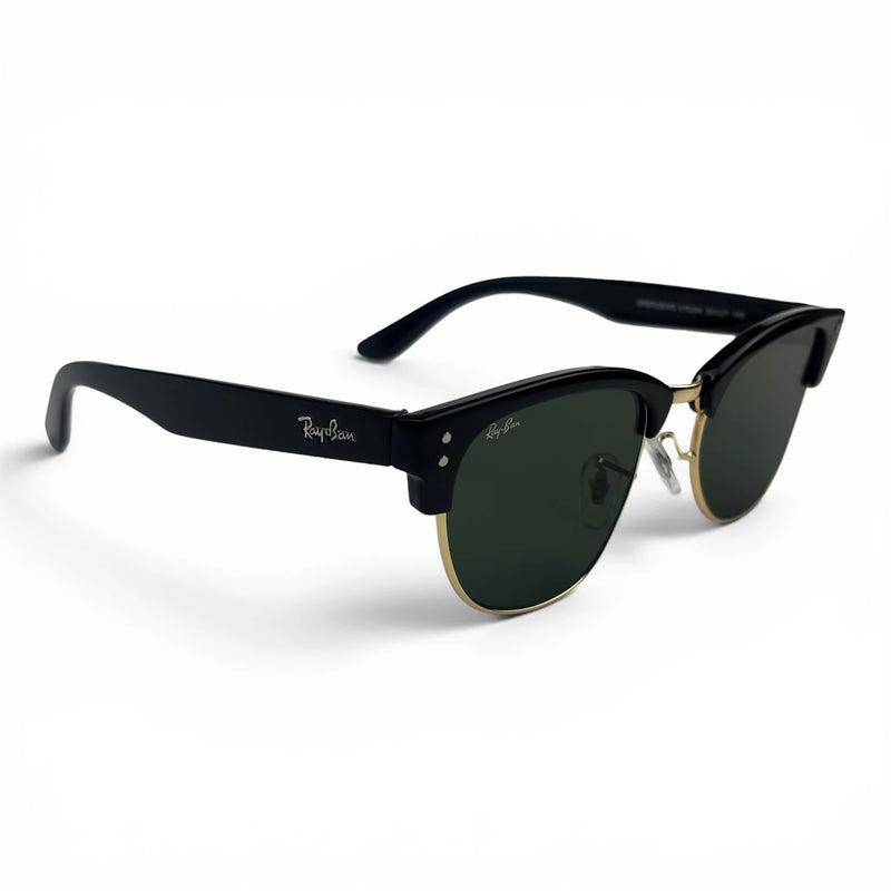 The ‘Kellan’ Browline Square Sunglasses | Black Green