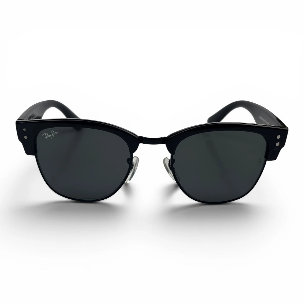 The Kellan Browline Square sunglasses in Black with Smoke Gradient lenses, angled three-quarter view
