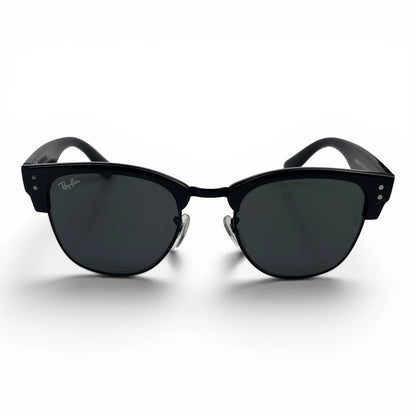 The Kellan Browline Square sunglasses in Black with Smoke Gradient lenses, angled three-quarter view