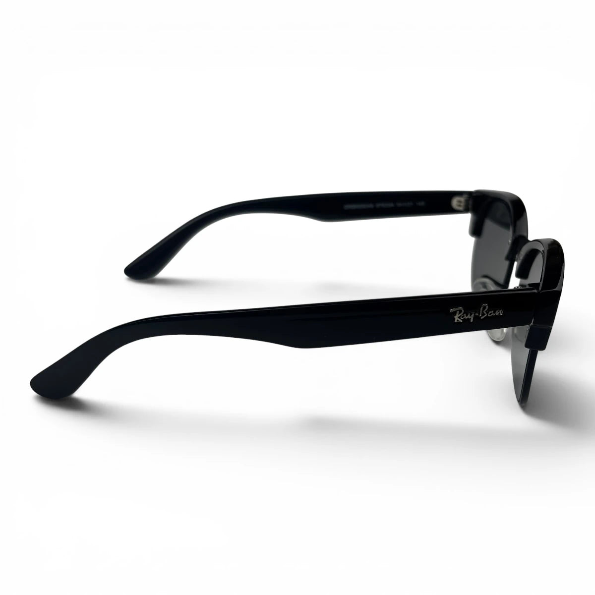 The Kellan Browline Square sunglasses in Black with Smoke Gradient lenses, side profile view