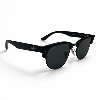 The Kellan Browline Square sunglasses in Black with Smoke Gradient lenses, straight front view