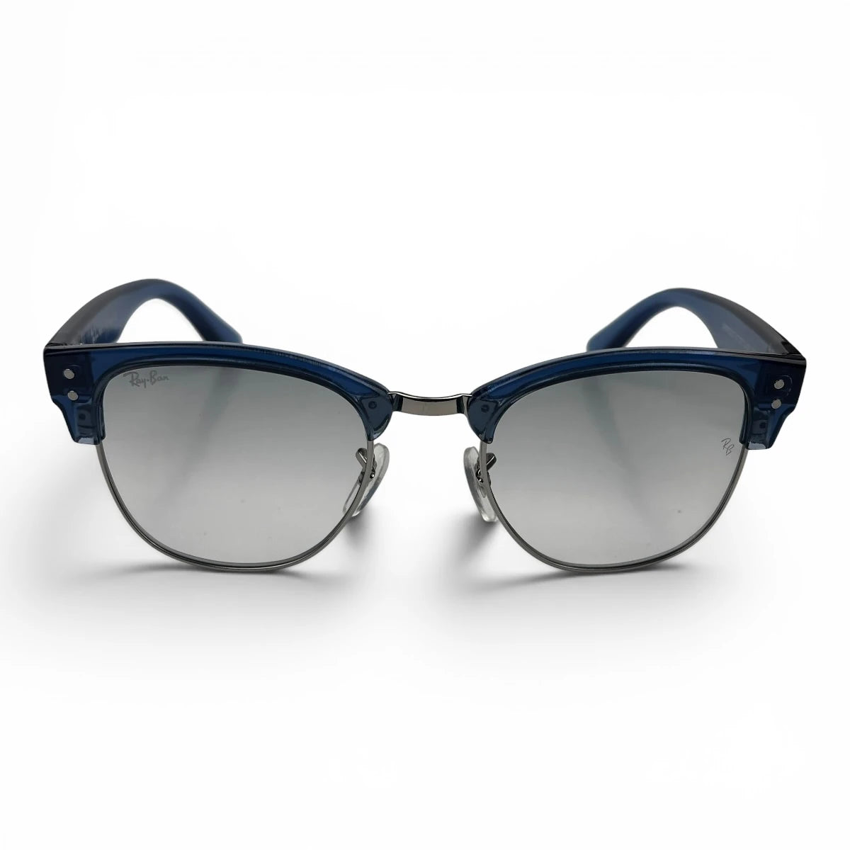 The Kellan Browline Square sunglasses in Blue with Gray Gradient lenses, angled three-quarter view