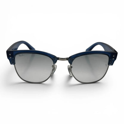 The Kellan Browline Square sunglasses in Blue with Gray Gradient lenses, angled three-quarter view