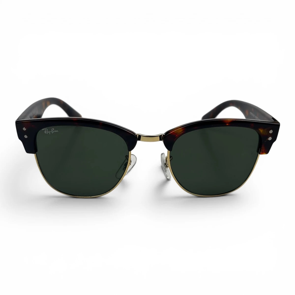 The Kellan Browline Square sunglasses in Tortoise with Green lenses, angled three-quarter view