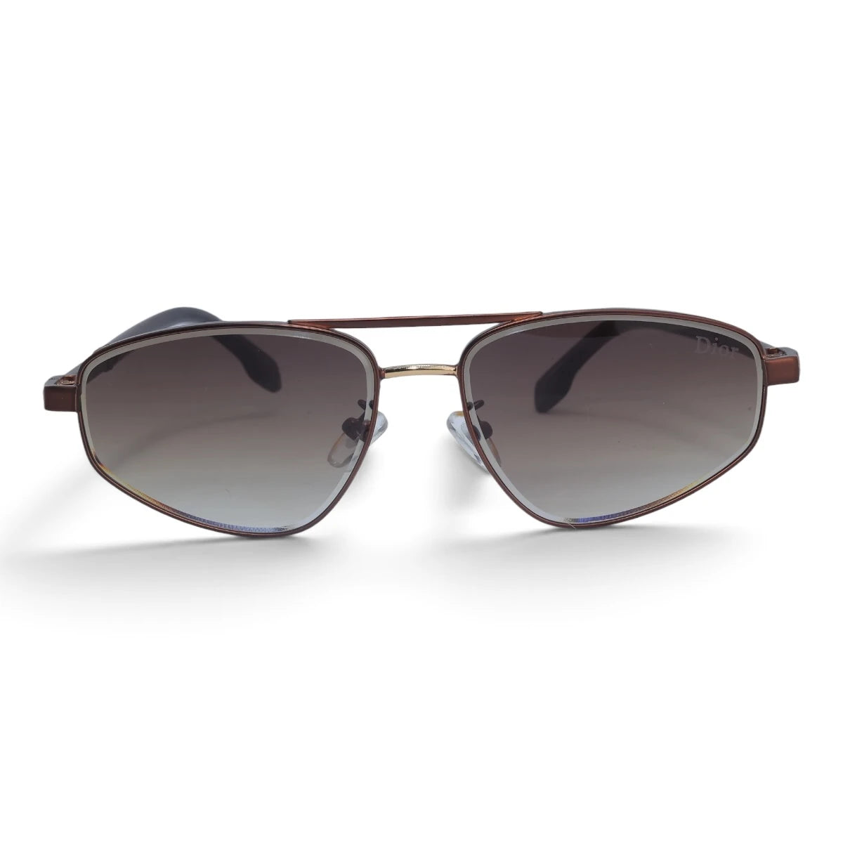 U&EYE The Leonie geometric aviator sunglasses in Burgundy / Brown Gradient — front view