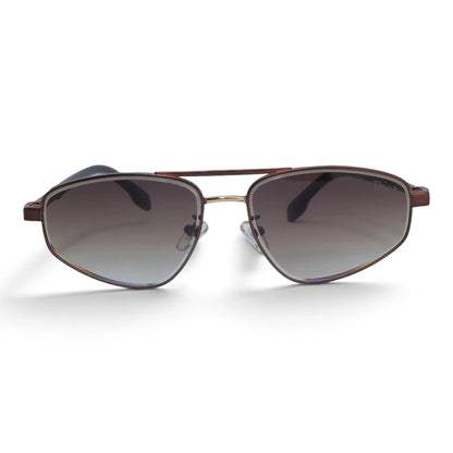 U&EYE The Leonie geometric aviator sunglasses in Burgundy / Brown Gradient — front view
