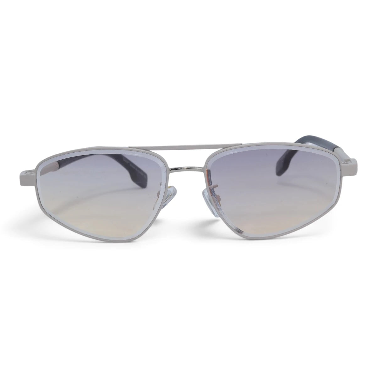 U&EYE The Leonie geometric aviator sunglasses in Silver / Lilac-Champagne Gradient — front view