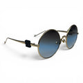 The ‘Liora’ Round Sunglasses | Gold Blue
