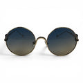 The ‘Liora’ Round Sunglasses | Gold Green Gray