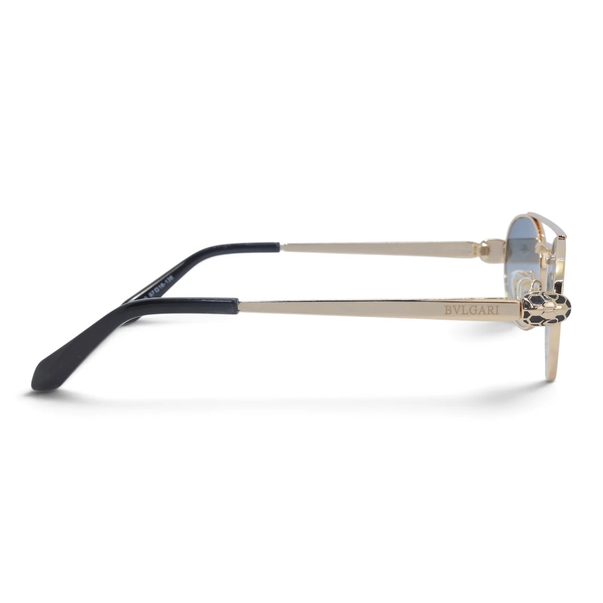 U&EYE The Lysandre small oval sunglasses in Gold / Blue-Gold Gradient — side view