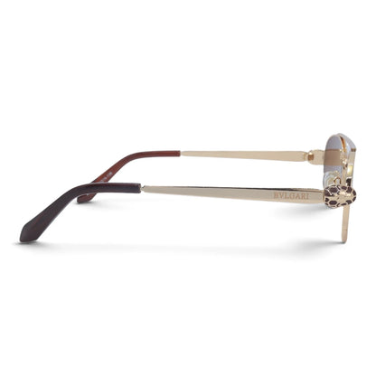 U&EYE The Lysandre small oval sunglasses in Gold / Brown — side view