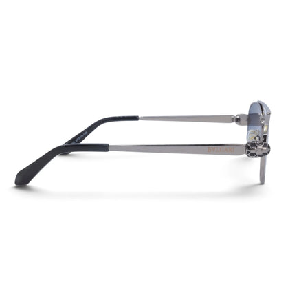 U&EYE The Lysandre small oval sunglasses in Silver / Violet-Blue — side view