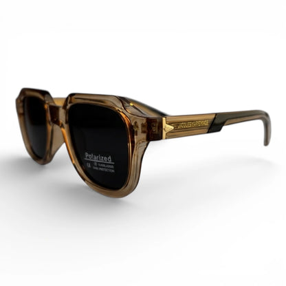 The ‘Magnus’ Rectangle Sunglasses | Champagne Crystal | Polarized