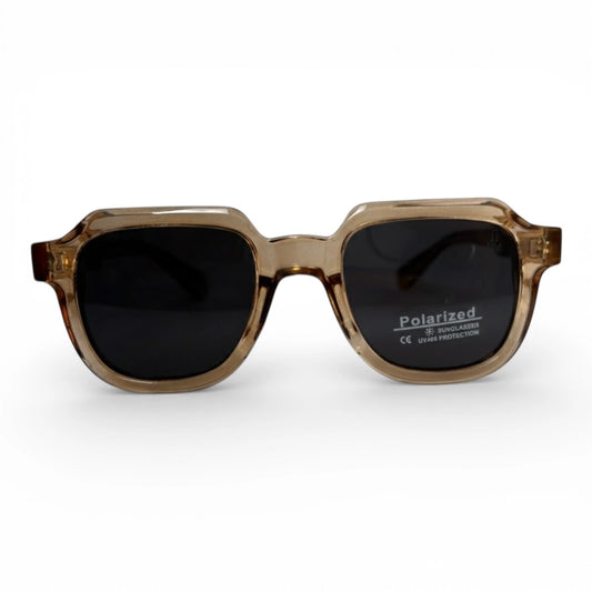 The ‘Magnus’ Rectangle Sunglasses | Champagne Crystal | Polarized