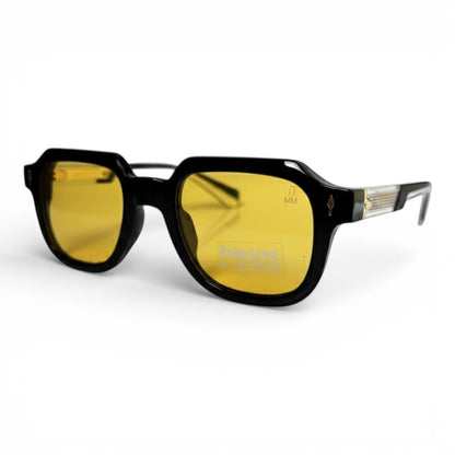 The ‘Magnus’ Rectangle Sunglasses | Noir Citrine | Polarized