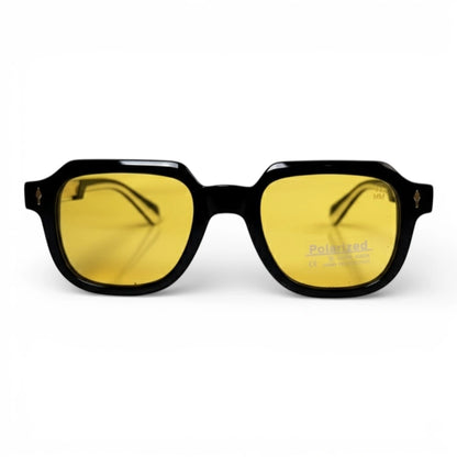The ‘Magnus’ Rectangle Sunglasses | Noir Citrine | Polarized