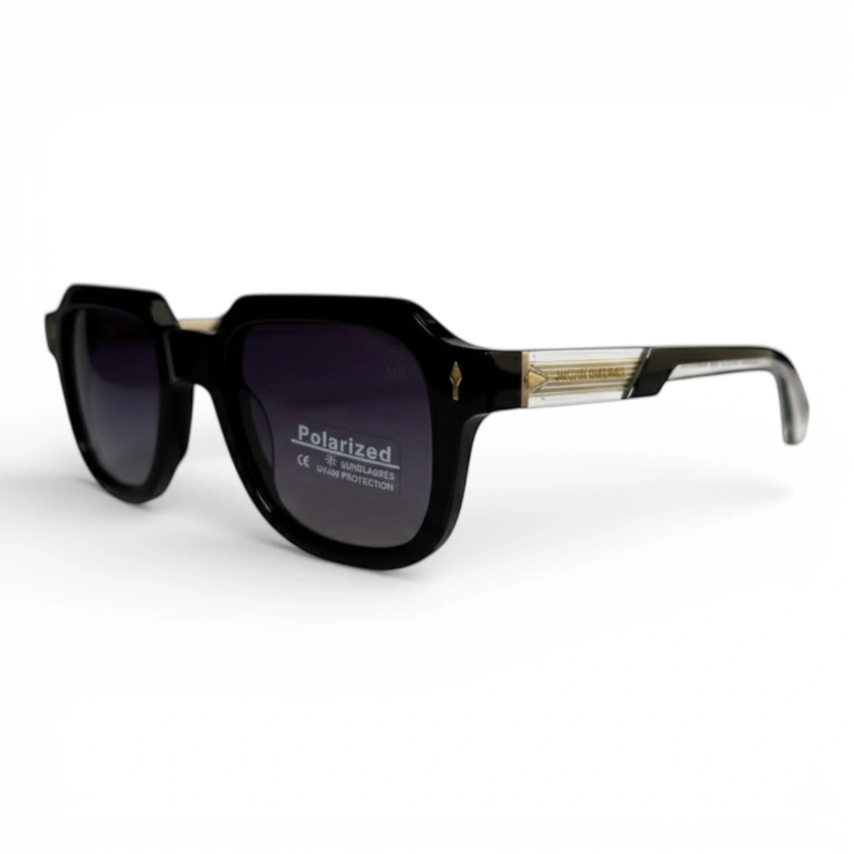 The ‘Magnus’ Rectangle Sunglasses | Onyx Crystal | Polarized
