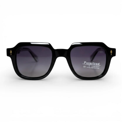 The ‘Magnus’ Rectangle Sunglasses | Onyx Crystal | Polarized
