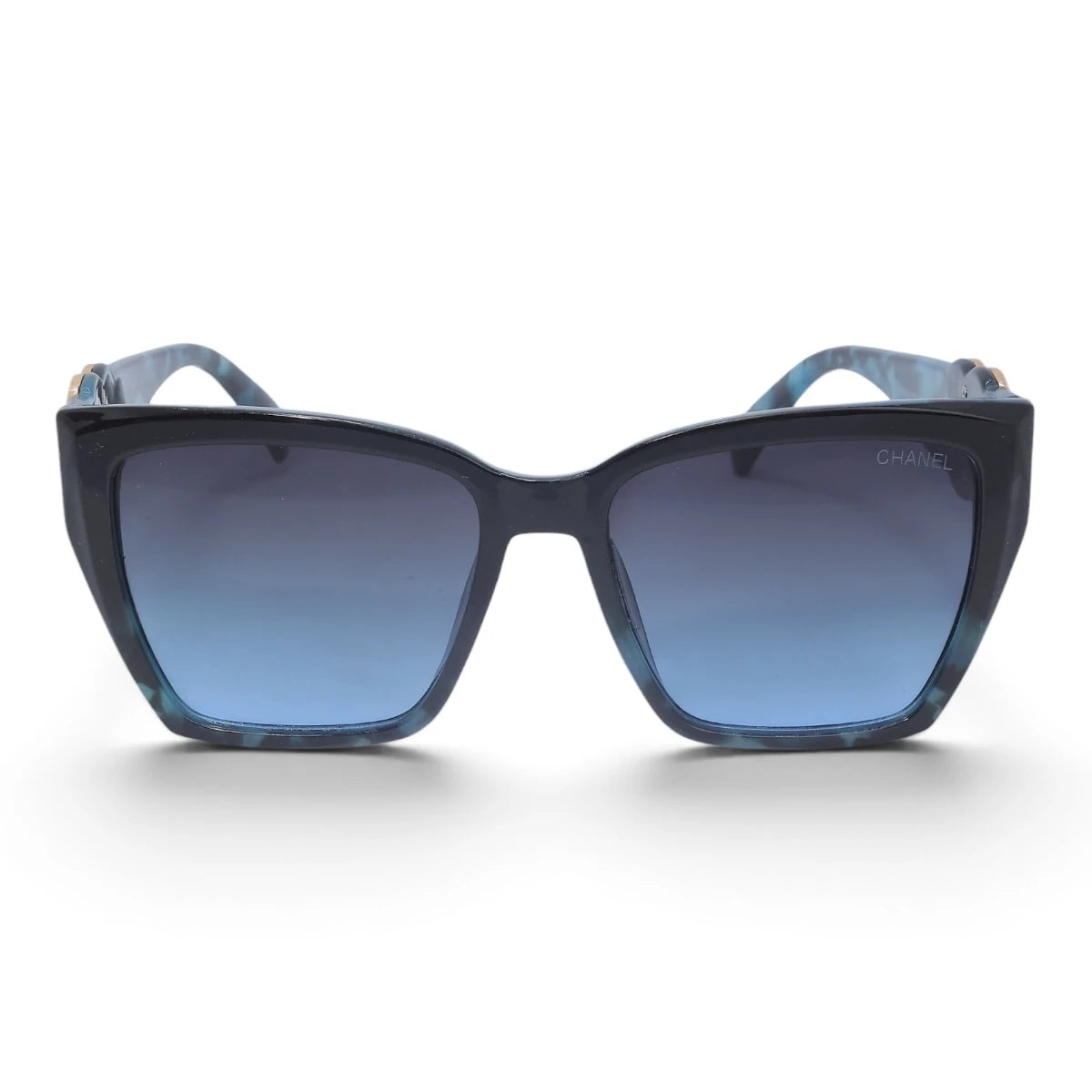 U&EYE The Marais cat-eye sunglasses in Blue Tortoise / Blue Gradient — front view