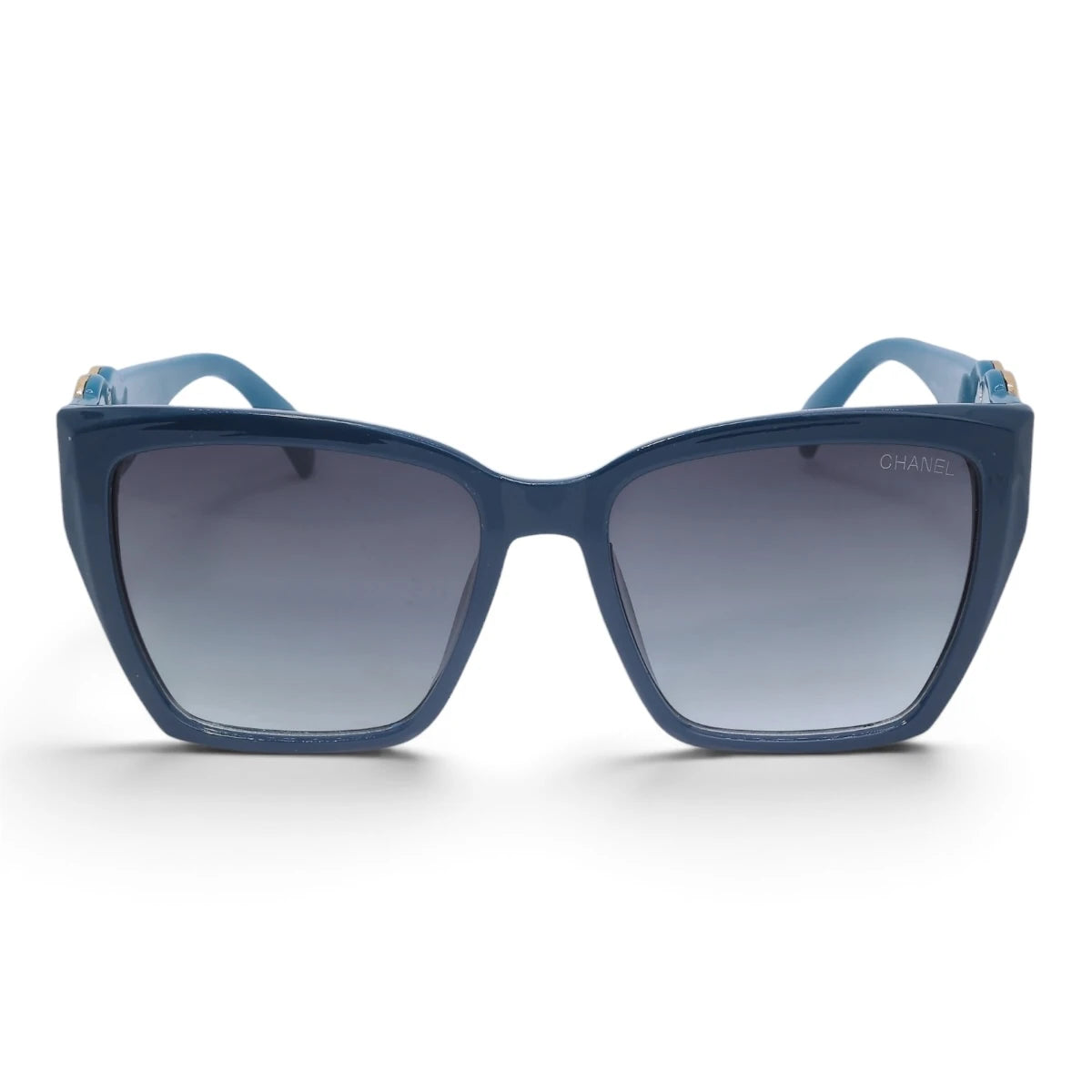 U&EYE The Marais cat-eye sunglasses in Teal / Gray-Blue Gradient — front view