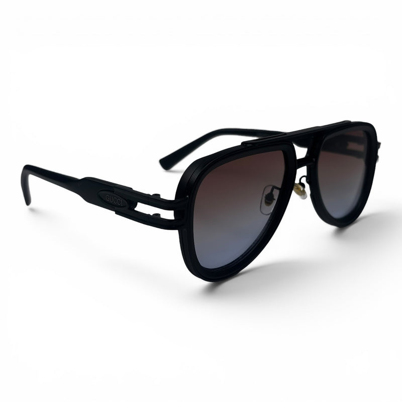 The ‘Marlow’ Double-Bridge Square Sunglasses | Black Brown