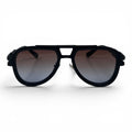 The ‘Marlow’ Double-Bridge Square Sunglasses | Black Brown