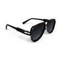 The ‘Marlow’ Double-Bridge Square Sunglasses | Black Dark Gray