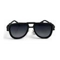 The ‘Marlow’ Double-Bridge Square Sunglasses | Black Dark Gray