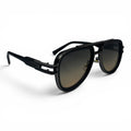 The ‘Marlow’ Double-Bridge Square Sunglasses | Black Green Gray