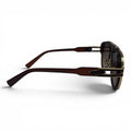 The ‘Marlow’ Double-Bridge Square Sunglasses | Gold Brown