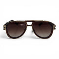 The ‘Marlow’ Double-Bridge Square Sunglasses | Gold Brown