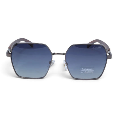 U&EYE The Mercier square polarized sunglasses in Gunmetal / Blue Gradient — front view