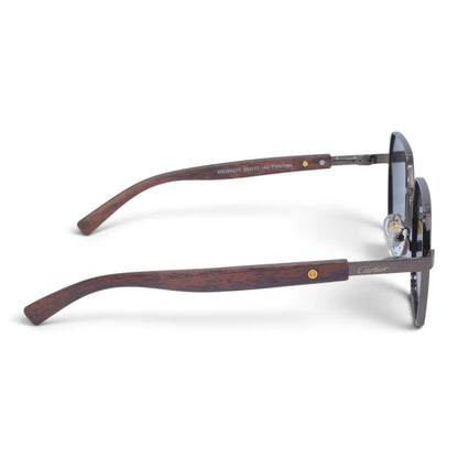 U&EYE The Mercier square polarized sunglasses in Gunmetal / Blue Gradient — side view