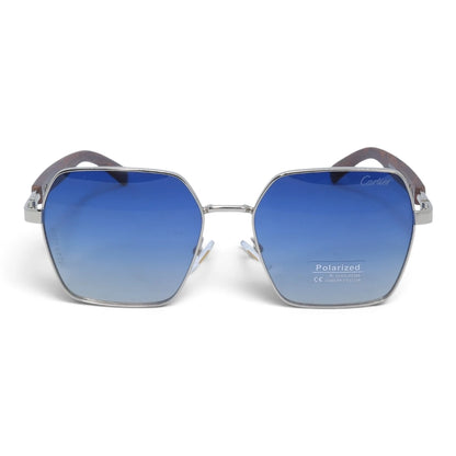 U&EYE The Mercier square polarized sunglasses in Silver / Blue Gradient — front view