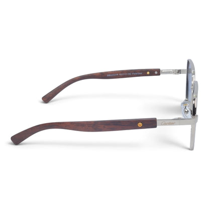 U&EYE The Mercier square polarized sunglasses in Silver / Blue Gradient — side view