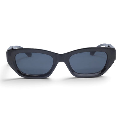U&EYE The Mirelle narrow cat-eye sunglasses in Black / Dark Gray — front view